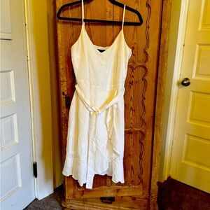 Banana Republic White Tie Front Midi Dress